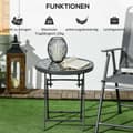 Miniatyrbilde 6 av 10: Sammenleggbar Bord Sidebord Glassplate Campingbord Svart 45X45X50Cm