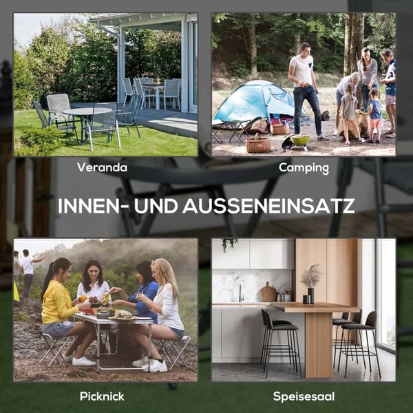 Sammenleggbar Bord Sidebord Glassplate Campingbord Svart 45X45X50Cm