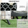 Miniatyrbilde 8 av 10: Sammenleggbar Bord Sidebord Glassplate Campingbord Svart 45X45X50Cm