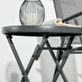 Miniatyrbilde 10 av 10: Sammenleggbar Bord Sidebord Glassplate Campingbord Svart 45X45X50Cm