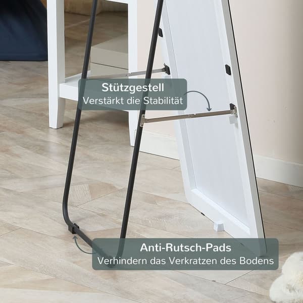 Full Lengde Speil Stativ Speil 45 X 160 Cm Veggspeil Garderobe Speil Dressing Speil Soverom Stue Sølv