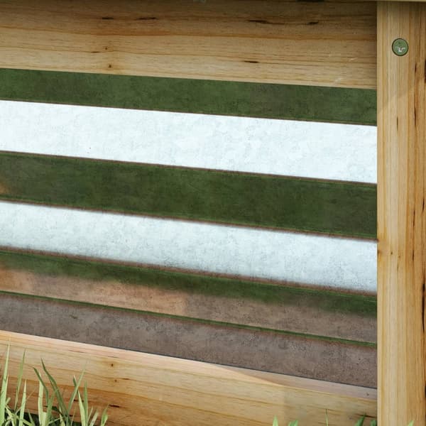 Raised Bed Metal Flower Box Plant Box Med Treramme For Hage Og Balkong Naturlig 45 X 45 X 30 Cm
