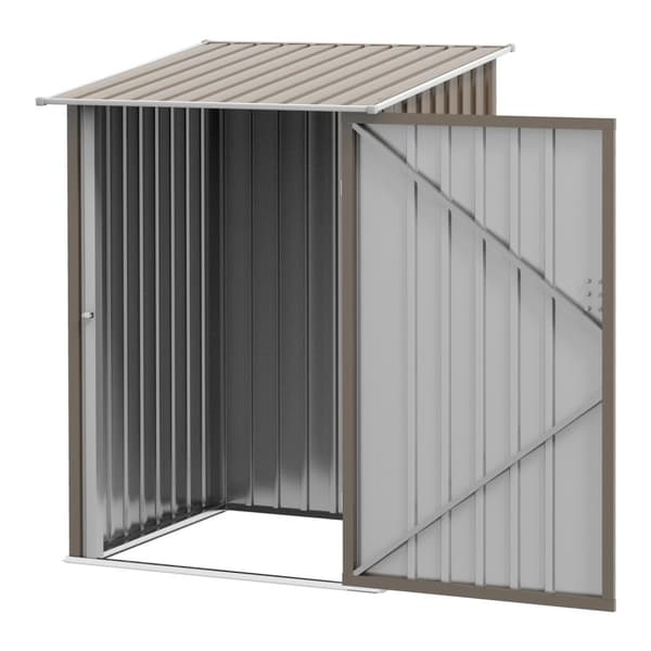 Redskabsskur Af Stål, 0,92 M² Redskabsskur Med Lukket Taghaveskab Aflåselig, Haveskur, 100 X 103 X 160 Cm, Brun