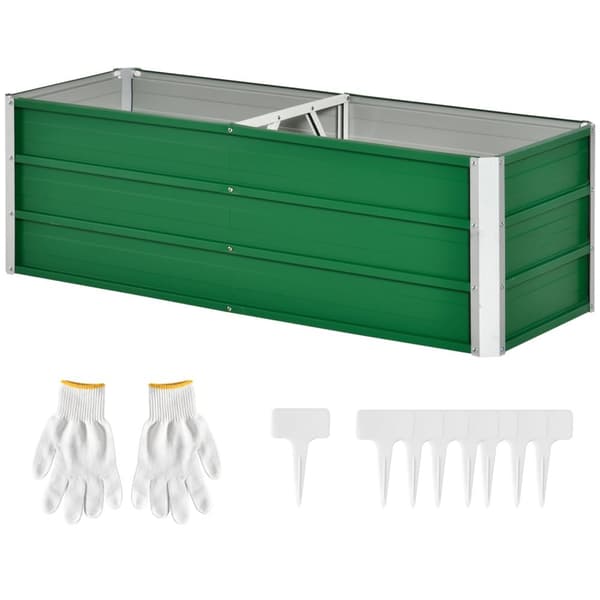 Steel Højseng Haveseng Plantekasse Med Handsker, Grøn, 125X47X40Cm