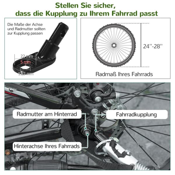 2 I 1 Barnvagn, Cykelvagn Med 5-Punkts Säkerhetsbälte, 360° Vridbar Med Flagga För Max Två Barn Från 1,5 År Och Uppåt