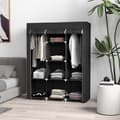 Miniatyrbillede 3 af 7: Stofgarderobe Med Bøjlestang, 8 Niveauer, Lysegrå, 125X43X162,5Cm, Pladsbesparende Foldeskab Til Entre