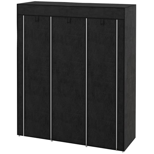 Kankainen Vaatekaappi, Jossa Vaatetanko, 8 Tasoa, Vaaleanharmaa, 125X43X162,5Cm, Tilaa Säästävä Taitettava Kaappi Eteiseen