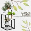 Miniatyrbilde 5 av 10: Plant Stand Steel Blomsterhylle, 4 Nivåer, For Hage Og Balkong, 34X34X70Cm, Hvit