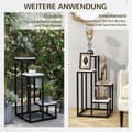 Miniatyrbilde 7 av 10: Plant Stand Steel Blomsterhylle, 4 Nivåer, For Hage Og Balkong, 34X34X70Cm, Hvit