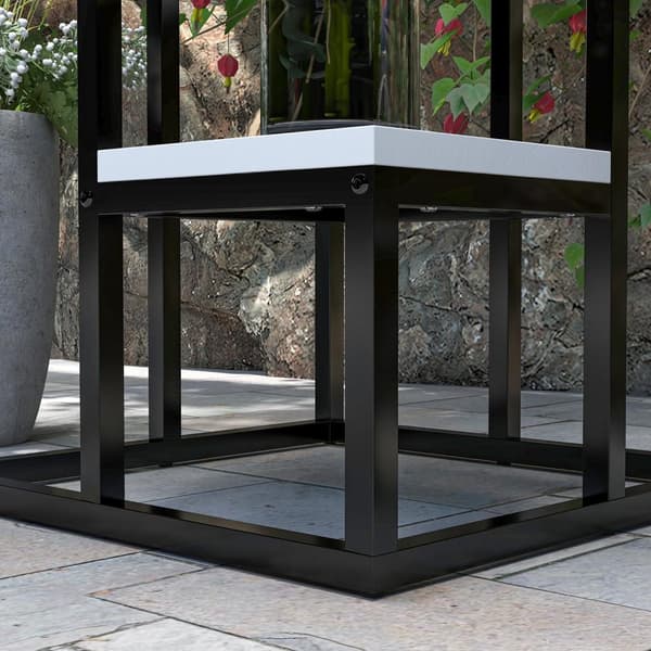 Plant Stand Steel Blomsterhylle, 4 Nivåer, For Hage Og Balkong, 34X34X70Cm, Hvit