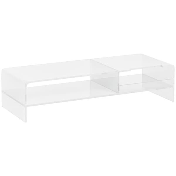 Skjermstativ Skjermstigning Med Oppbevaringsrom, For Skjermer Opptil 24 Tommer, Pc, Bærbar Pc Opptil 5 Kg, Akryl, 50,8X19X12Cm