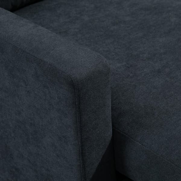Hörnsoffa Tyg Soffa Hörnsoffa Soffset Vändbar Schäslong L-Form Mörkgrå 197X139X91Cm