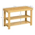 Miniatyrbilde 4 av 10: Skobenk, Skostativ Med 3 Nivåer, Bambusbenk, Garderobebenk For 6 Par Sko, Skooppbevaring, Naturlig, 70 X 28 X 45 Cm