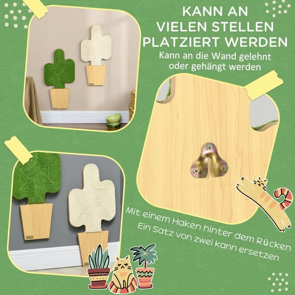 Kissan Raapimismattosarja 2 Juuttiköysi Kissan Raapimislautaa Koukuilla Cactus Design 30 X 60 Cm