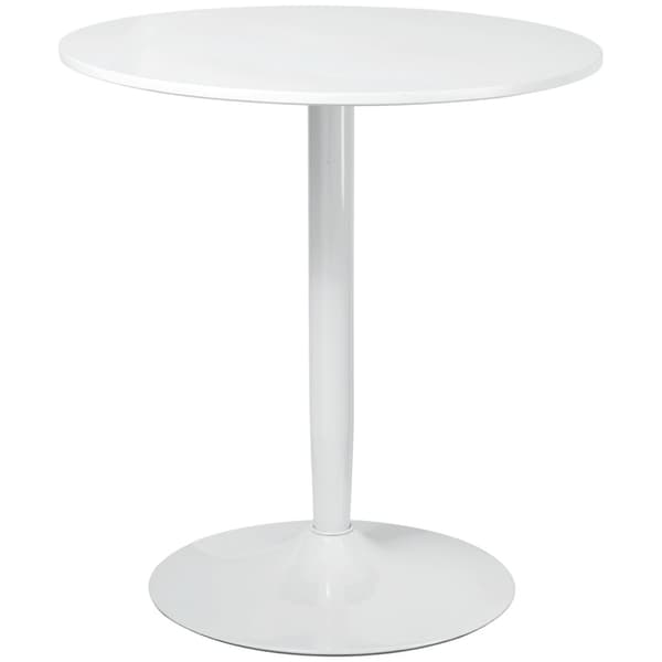 Spisebord, Rundt Kjøkkenbord, Moderne Spisebord For 2 Personer, Barbord, Søylebord Med Stålben, Sklisikker Fotstøtte, Ø70 X 75 Cm, Hvit