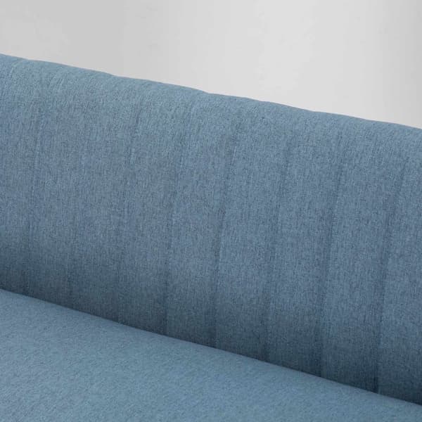 2-Seters Sofa, Loveseat Med Linlook, Dobbel Sofa Med Treben, Lastekapasitet Opptil 150 Kg, Blå, 117 X 56,5 X 77 Cm