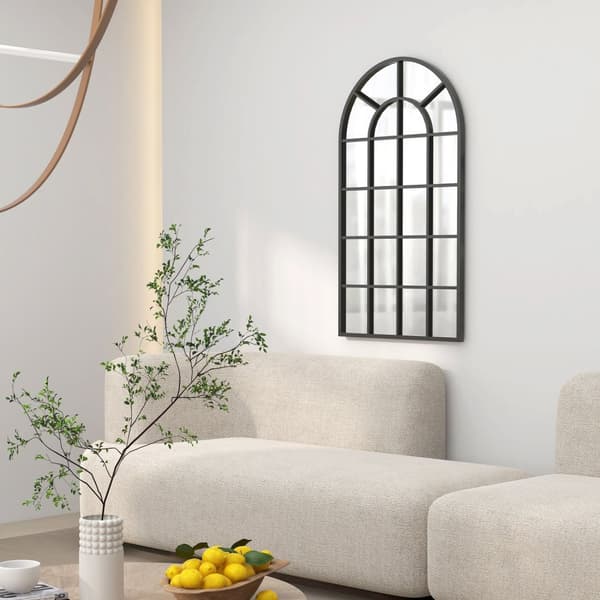 Väggspegel, Garderobsspegel, 110 X 62 Cm, Hallspegel Med Metallram, Hängspegel, Vardagsrumsspegel För Sovrum, Svart