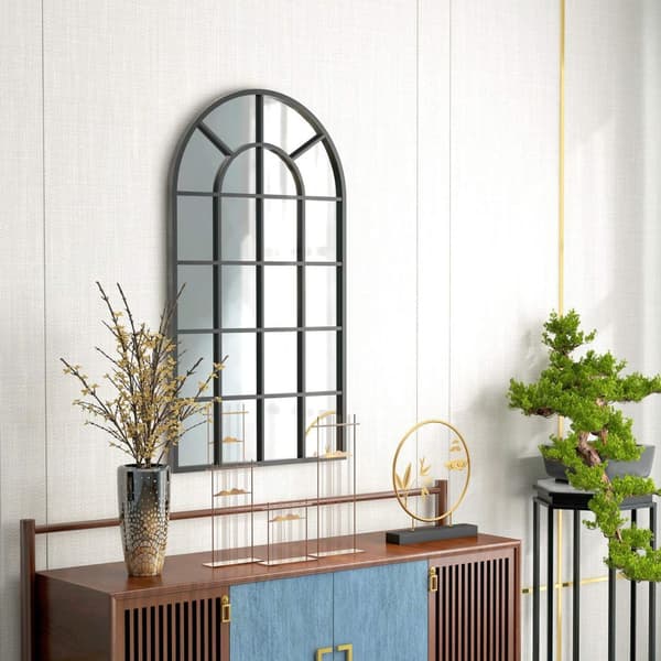 Väggspegel, Garderobsspegel, 110 X 62 Cm, Hallspegel Med Metallram, Hängspegel, Vardagsrumsspegel För Sovrum, Svart