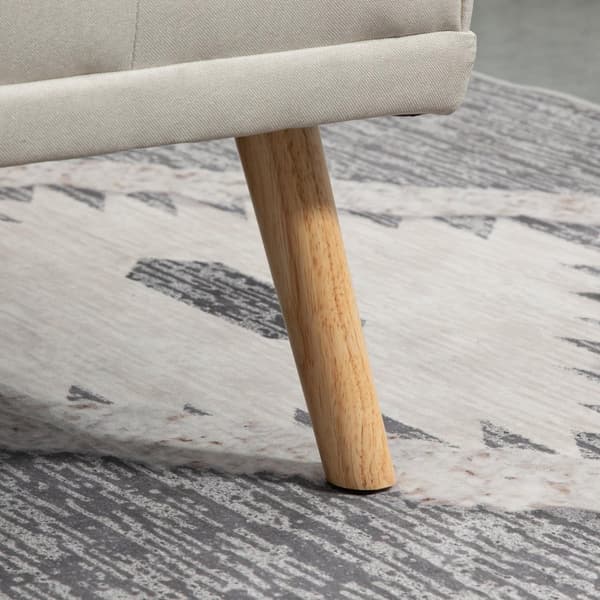Sovesofa, 3-Seters Sofa, Sovesofa Med Sammenleggbar Bord, Stoffsofa Med Linlook, I Skandinavisk Design, Bæreevne Opptil 250 Kg