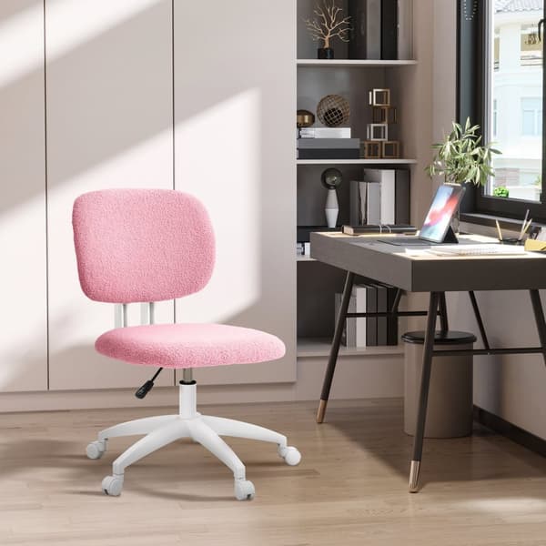 Työtuoli Ergonominen Pöytätuoli Korkeussäädettävä Tietokonetuoli Ilman Käsinojaa Pyörivä Tuoli Velvet Pink