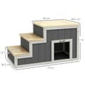 Miniatyrbillede 4 af 10: 2-I-1 Hundetrappe, Kattetrappe Med Hule, 3 Trin, Trærampe Til Kæledyr, Op Til 30 Kg, Kæledyrsstige