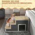 Miniatyrbillede 8 af 10: 2-I-1 Hundetrappe, Kattetrappe Med Hule, 3 Trin, Trærampe Til Kæledyr, Op Til 30 Kg, Kæledyrsstige