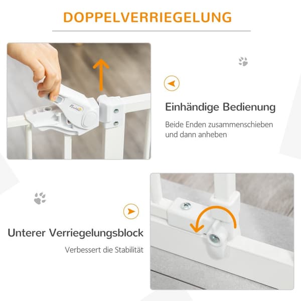 Dør Sikkerhedslåge Til Hunde Og Babyer, Ingen Boring Nødvendig, Med Automatisk Lukning, 74-80 Cm, Trappebeskytter
