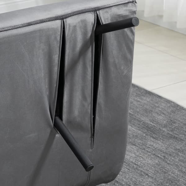 Sovesofa Med Sengeboks, Sofa Med Sovefunktion, Sovesofa Med Fløjlslook, Rygpude, Mørkegrå, 102 X 73 X 81 Cm