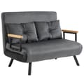 Miniatyrbillede 1 af 10: Sovesofa Med Sengeboks, Sofa Med Sovefunktion, Sovesofa Med Fløjlslook, Rygpude, Mørkegrå, 102 X 73 X 81 Cm