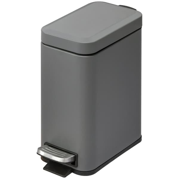 Søppelbøtte 5L Pedalbøtte Med Lokk Og Fotpedal, Innerbeholder, Metall, Grå, 29,2X14X32 Cm, For Stue, Kontor