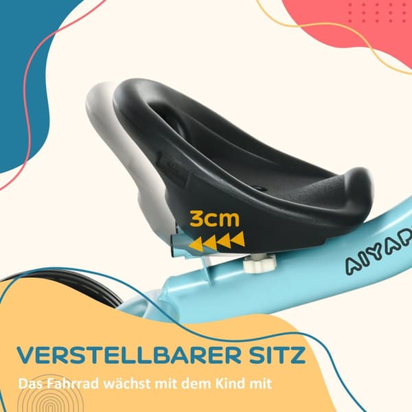 Trehjuls Barnesykkel Med Justerbart Sete, Balansesykkel Med Kurv Og Ringeklokke, Pedaler, For 2-5 År
