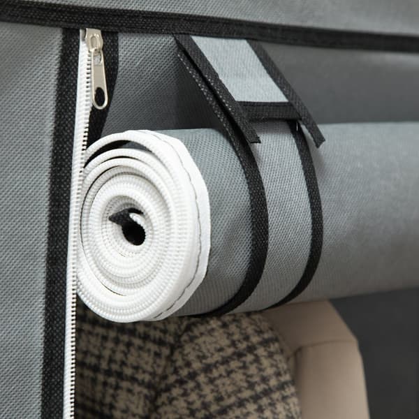 Stoffgarderobe Med Klesstang, 8 Nivåer, Lys Grå, Sammenleggbar Garderobe For Soverom Og Gang