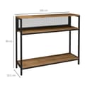 Miniatyrbillede 4 af 10: Konsolbord Med 2 Hylder, Gangkonsol Med Tipsikring, Skohylde, Metal, Brun, 100X29,5X90 Cm