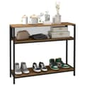 Miniatyrbillede 1 af 10: Konsolbord Med 2 Hylder, Gangkonsol Med Tipsikring, Skohylde, Metal, Brun, 100X29,5X90 Cm