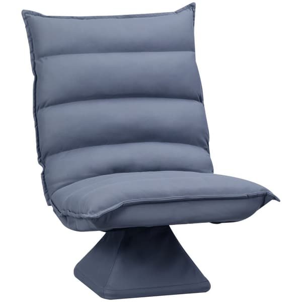 Gulvsofa Gulvstol Med Justerbar Ryggstøtte, Dreibar Meditasjonsstol, Avslapningsstol, Mikrofiberklut, Grå, 62X62X95 Cm