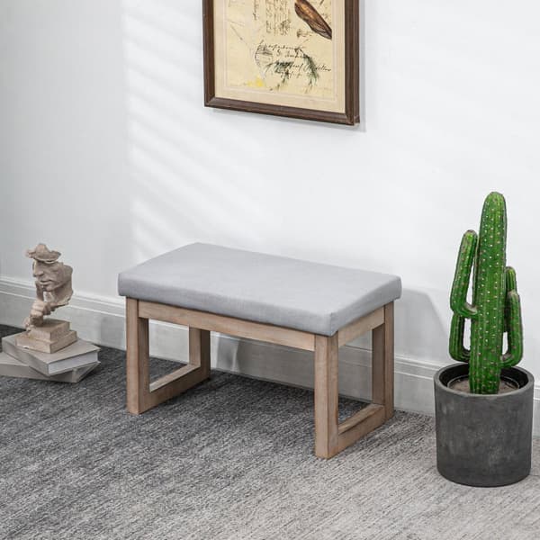 Rahi Pellavanäköinen, Jakkara Puisilla Jaloilla, Sisääntulopenkki Olohuoneeseen, Makuuhuoneeseen, Harmaa, 68 X 38 X 42 Cm
