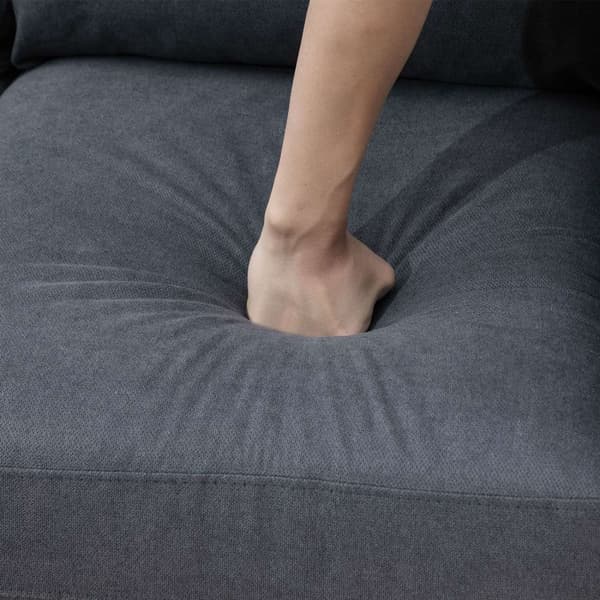 Hjørnesofa I L-Form Grå Hjørnesofa Med Sjeselong, Linlook, For 3 Personer, 93X136X85Cm