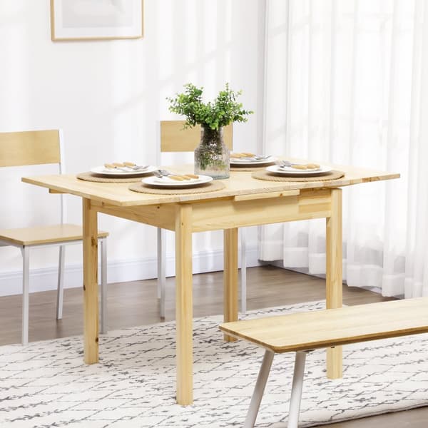 Utvidbart Sammenleggbart Bord 2-4 Personer Trebord Naturlig 120X80X75Cm
