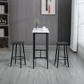 Miniatyrbilde 8 av 10: Barbord Med Barstolsett, 3-Delt Barbordsett, Spisebord Med 2 Barkrakker, Spisegruppe, Barbord, Kjøkkenbord, Stål, Hvit, Svart
