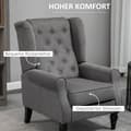 Miniatyrbillede 6 af 10: Single Chair Relax Chair Wing Chair Med Tufting, Træfødder, Polyester, Mørkegrå, 74X86X102Cm