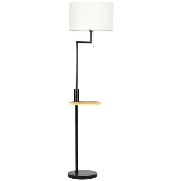 Gulvlampe, Gulvlampe Med Hylle, 40 W Gulvlampe Med Usb-Port, Gulvlampe, Stål, Krem, Ø40 X 168 Cm, Unntatt Lyspære