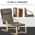 Miniatyrbilde 6 av 10: Avslapningsstol Med Fotskammel, Vingestol Med Krakk, Spisestuestol Med Lintrekk Til Stue, Brun 67 X 72 X 100 Cm