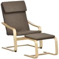 Miniatyrbilde 1 av 10: Avslapningsstol Med Fotskammel, Vingestol Med Krakk, Spisestuestol Med Lintrekk Til Stue, Brun 67 X 72 X 100 Cm