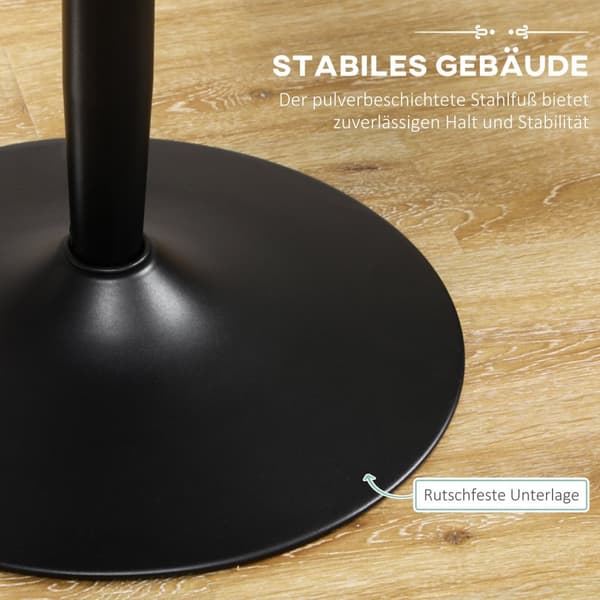Spisebord Rundt Kjøkkenbord For 2, Moderne Spisestuebord Med Stålben, Sklisikker Understell, Ideelt For Små Rom