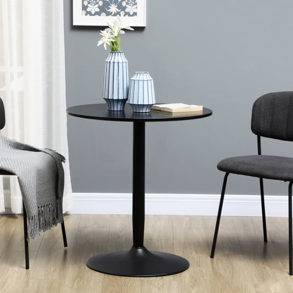 Spisebord Rundt Kjøkkenbord For 2, Moderne Spisestuebord Med Stålben, Sklisikker Understell, Ideelt For Små Rom