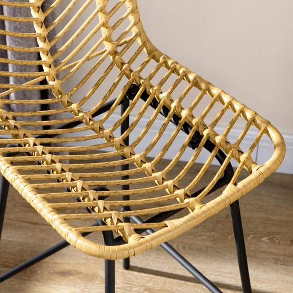 Baarijakkarasarja 2 Kpl, Rat Look -Baarituolit, Selkänojalliset Työtuolit, Boho Design -Keittiöjakkarat, Työtuolit, Keittiö, Terästä, Keltainen