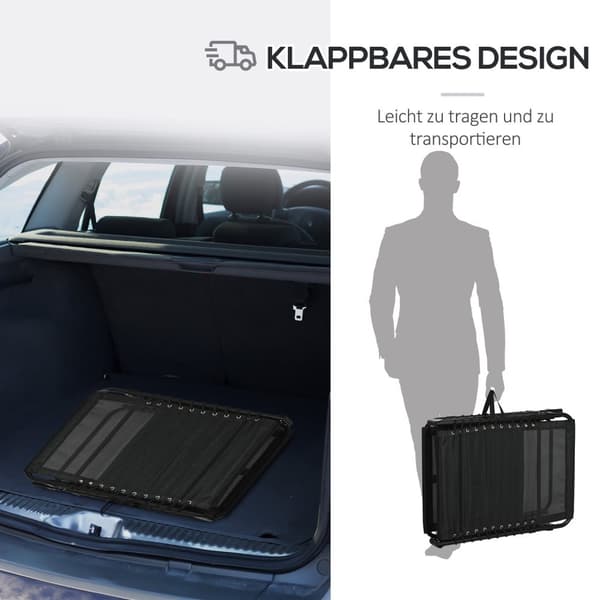 Feltseng, Sammenleggbar Seng, Campingseng Med Bag, Justerbar Med Puter Opp Til 120 Kg, Lys Grå, Stål, Polyester, 58 X 189 X 32,5 Cm