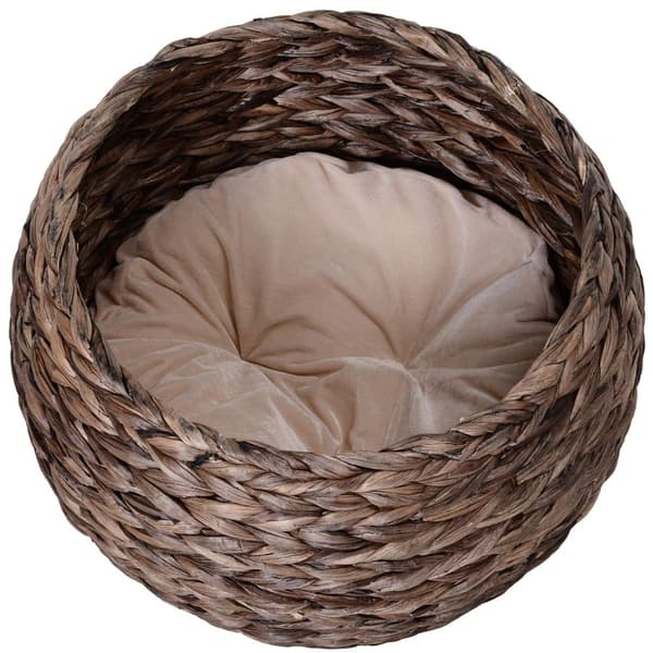 Rattan Cat Basket Cozy Cat Cave Vesihyasintista, Tummanruskea, Ihanteellinen Olohuoneeseen, 50X42X60Cm