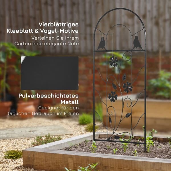Sett Med 2 Espalier Og Espalier For Klatreplanter, Metall, Svart, 38X98Cm