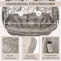 Miniatyrbilde 5 av 10: Hengestol, 2-Seters Hengestol Med Pute, Hengende Huske Med Sammenleggbar Setekurv, Lastekapasitet Opptil 240 Kg, Polyester + Stål, Sand